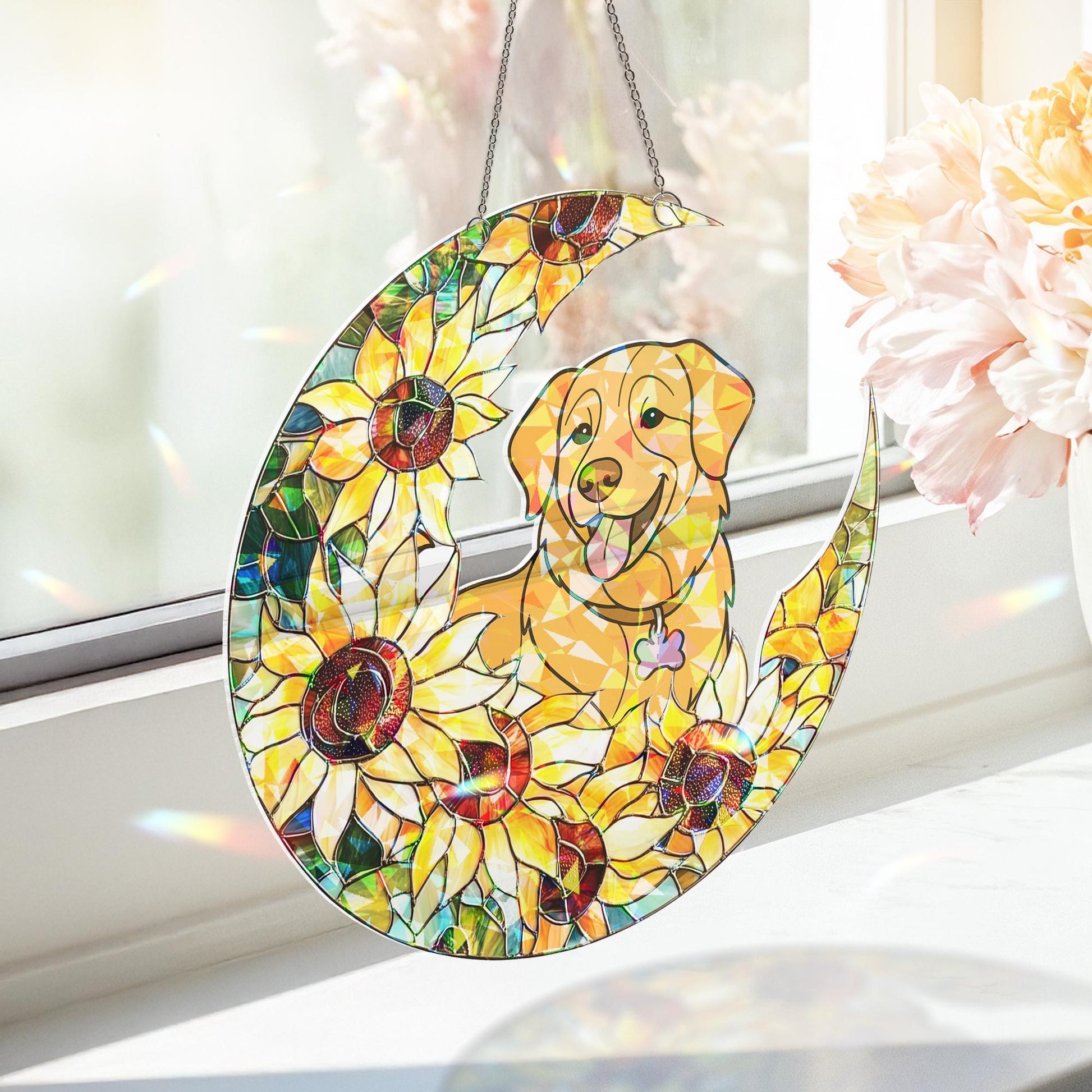 Custom Dog Portrait Suncatcher, Pet Memorial Photo Suncatcher, Dog Memorial Gift, Dog Loss, Pet Loss Gift, Dog Remembrance Gift, Dog Lovers