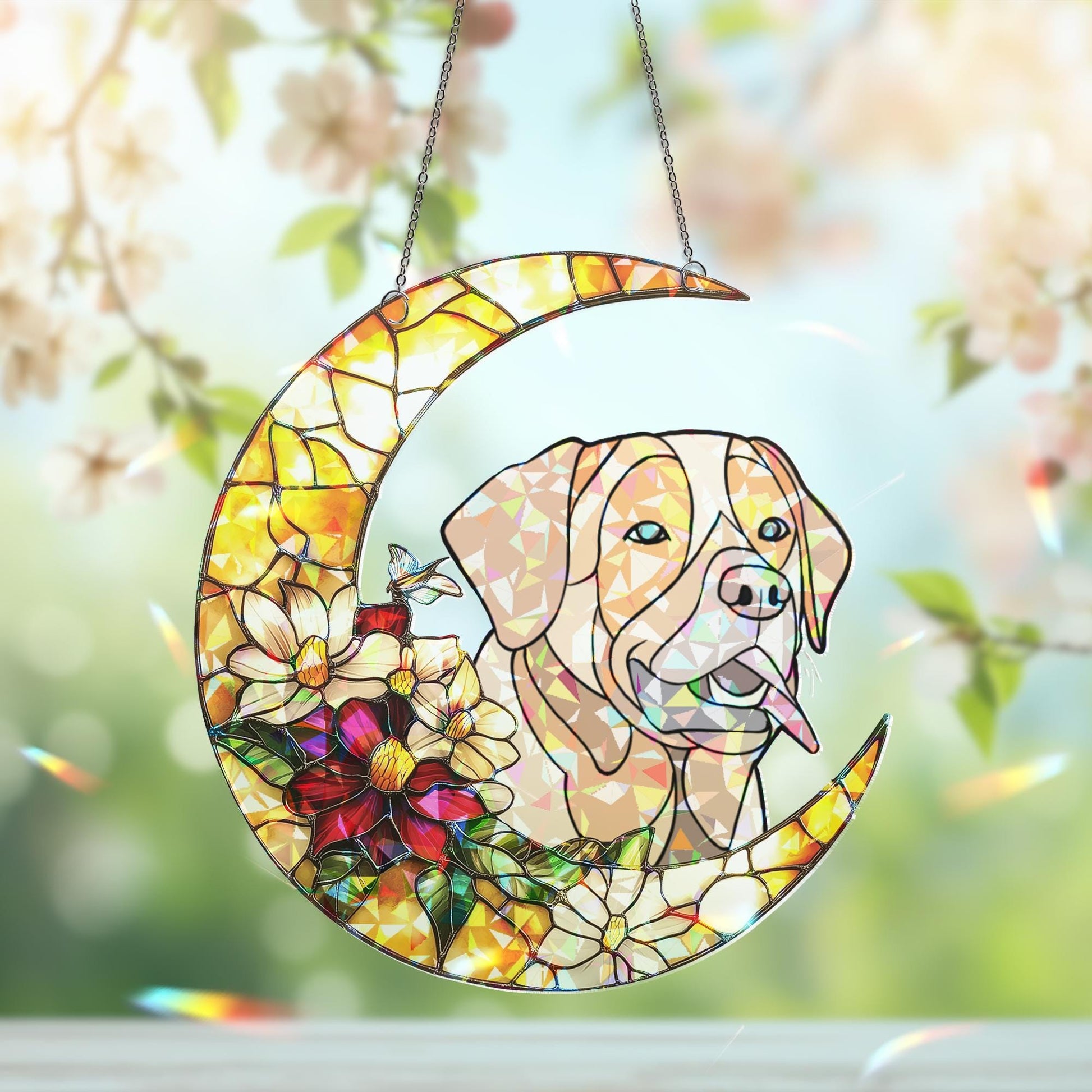 Custom Dog Portrait Suncatcher, Pet Memorial Photo Suncatcher, Dog Memorial Gift, Dog Loss, Pet Loss Gift, Dog Remembrance Gift, Dog Lovers