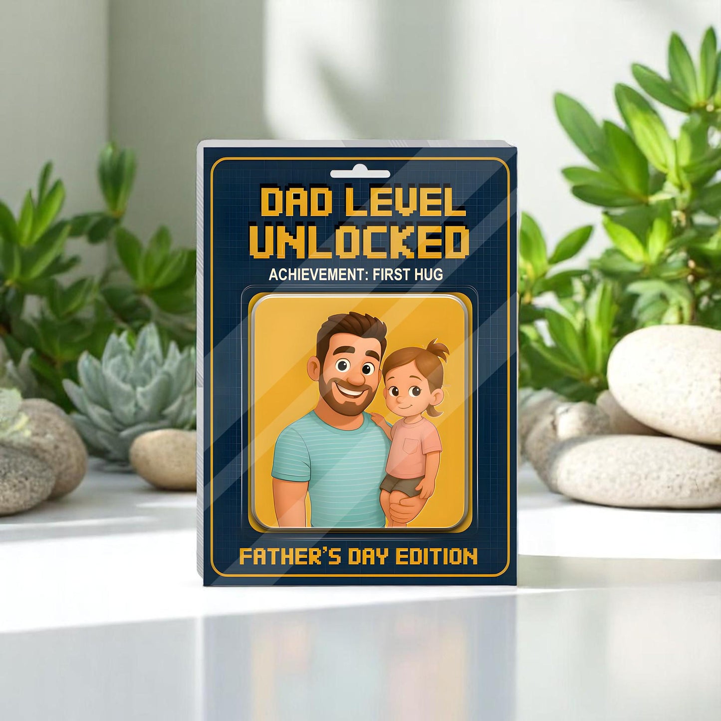 Personalized First Father's Day Gift For Dad, Custom Photo Dad Action Figure Acrylic Block, Like Father Like Son Block Plaque, New Dad Gift