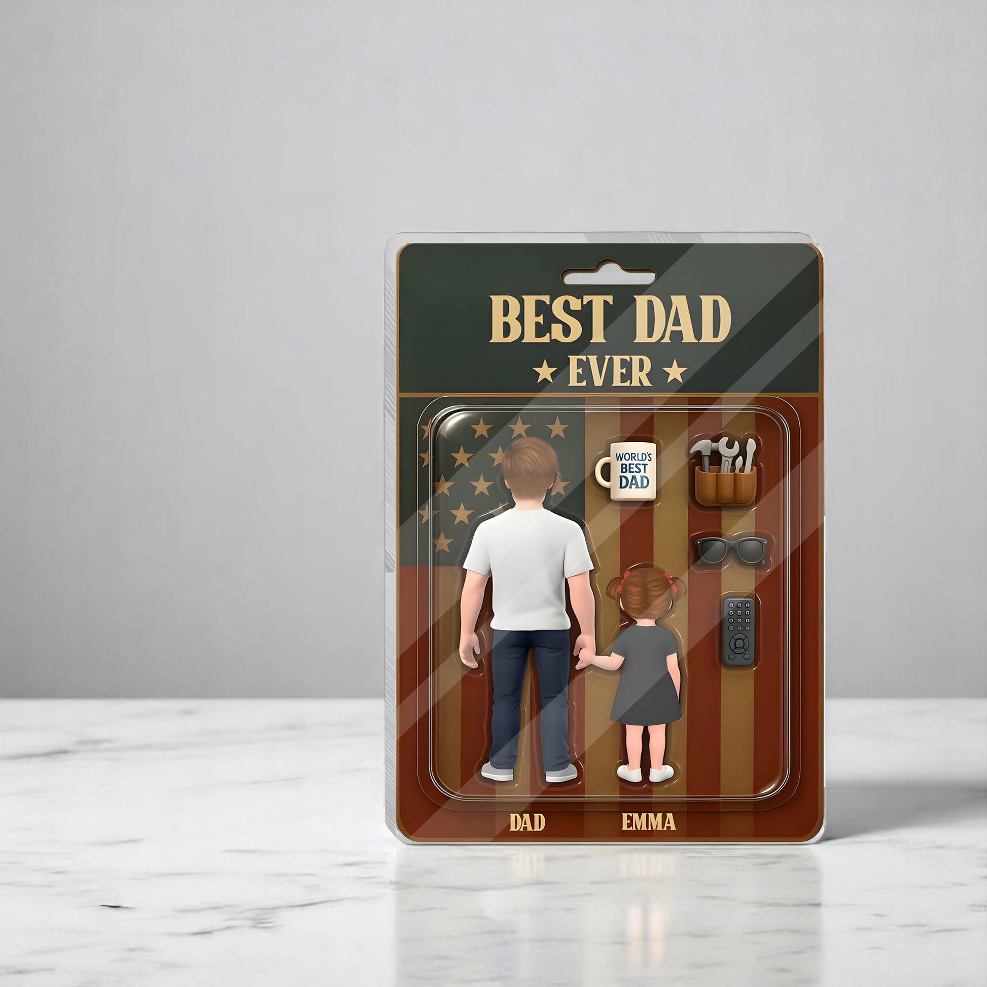 Personalized Father's Day Gift For Dad, Custom Figure Acrylic Block, Best Dad Ever, Gift For Husband, Grandpa, Gifts For Him, Gift From Kids
