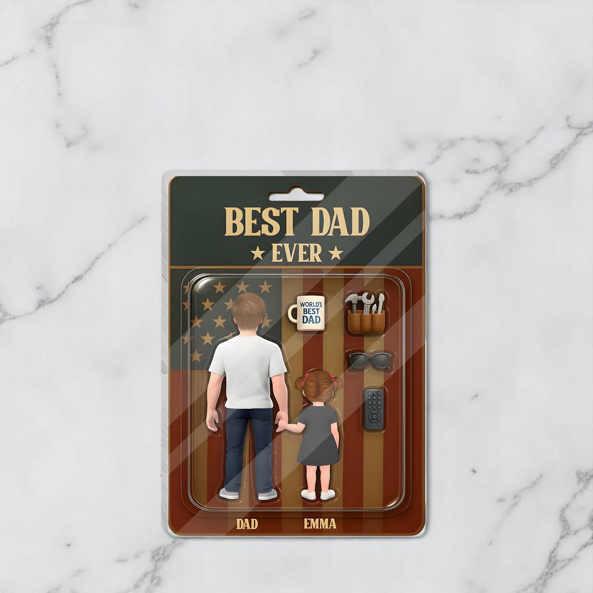 Personalized Father's Day Gift For Dad, Custom Figure Acrylic Block, Best Dad Ever, Gift For Husband, Grandpa, Gifts For Him, Gift From Kids