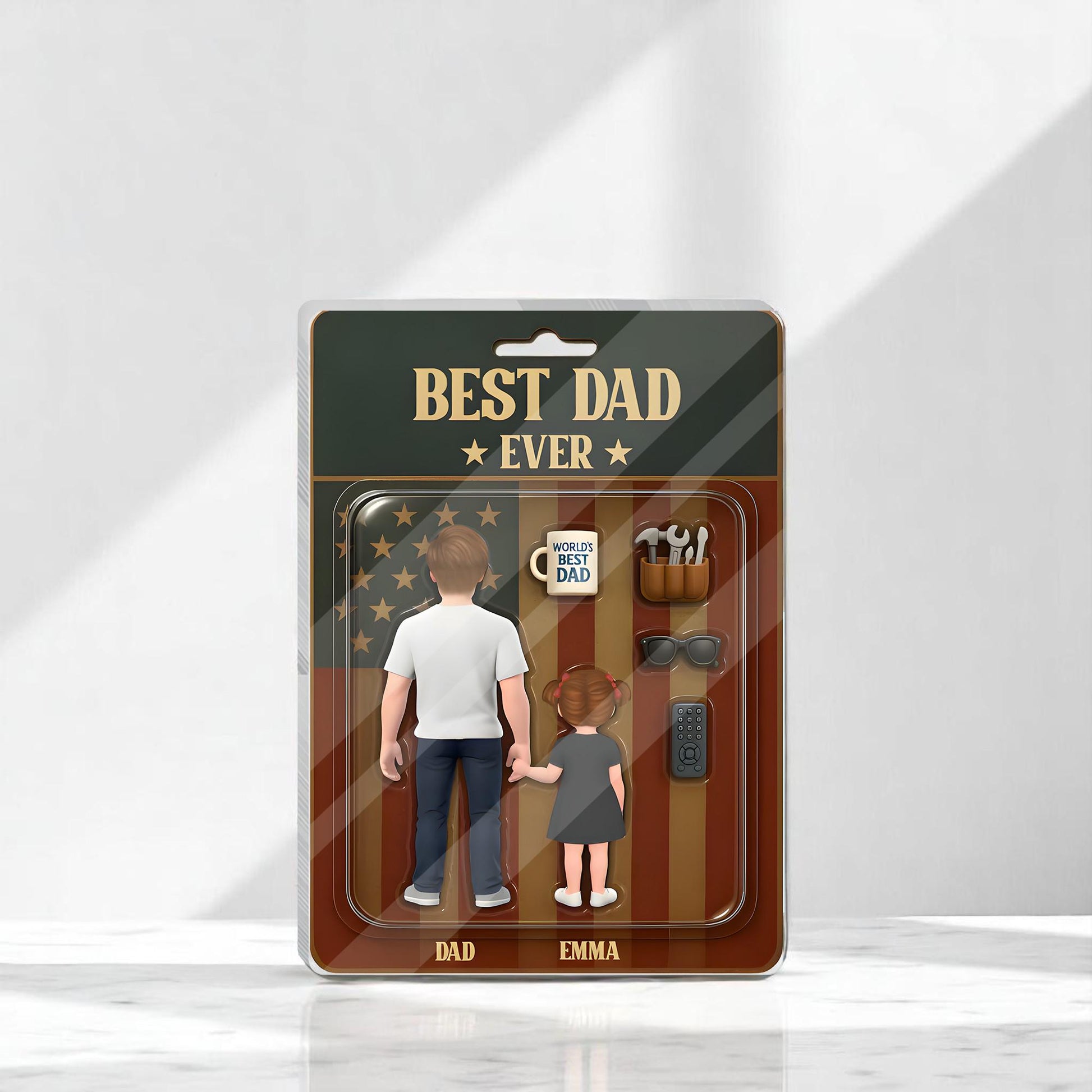 Personalized Father's Day Gift For Dad, Custom Figure Acrylic Block, Best Dad Ever, Gift For Husband, Grandpa, Gifts For Him, Gift From Kids