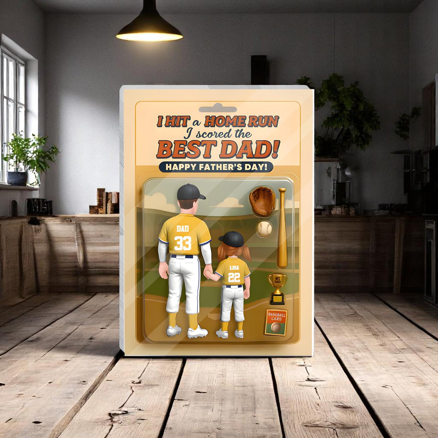 Personalized Fathers Day Gift For Dad, I Caught The Best Dad Baseball Gift, Custom Figure Acrylic Block, Baseball Dad Gift, Gift For Husband