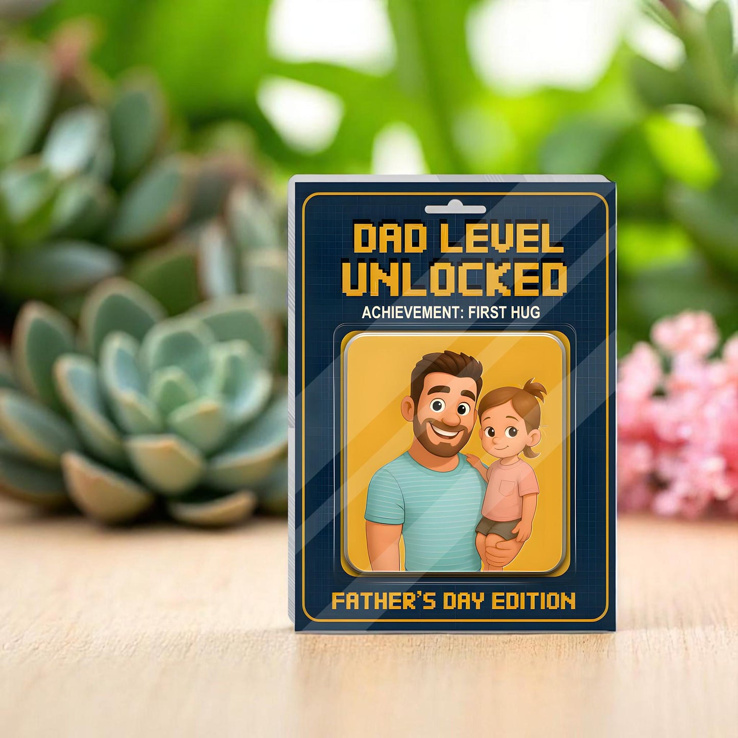 Personalized First Father's Day Gift For Dad, Custom Photo Dad Action Figure Acrylic Block, Like Father Like Son Block Plaque, New Dad Gift