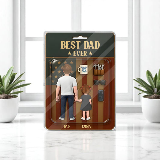 Personalized Father's Day Gift For Dad, Custom Figure Acrylic Block, Best Dad Ever, Gift For Husband, Grandpa, Gifts For Him, Gift From Kids