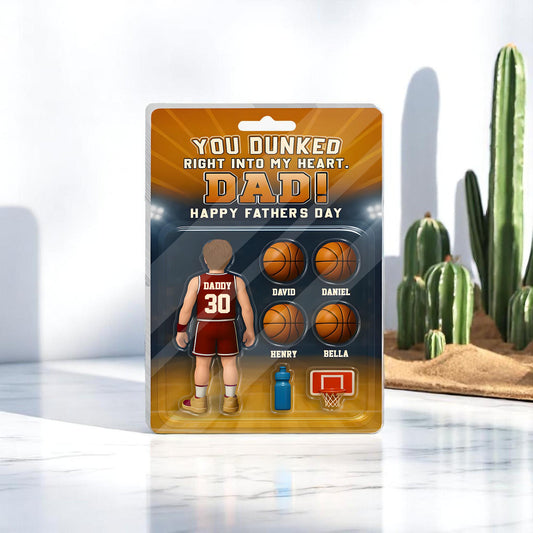 Basketball Style Acrylic Block for Dad – Father’s Day Gift from Son, Sports-Themed Keepsake for Best Dad, Custom Court Design Display