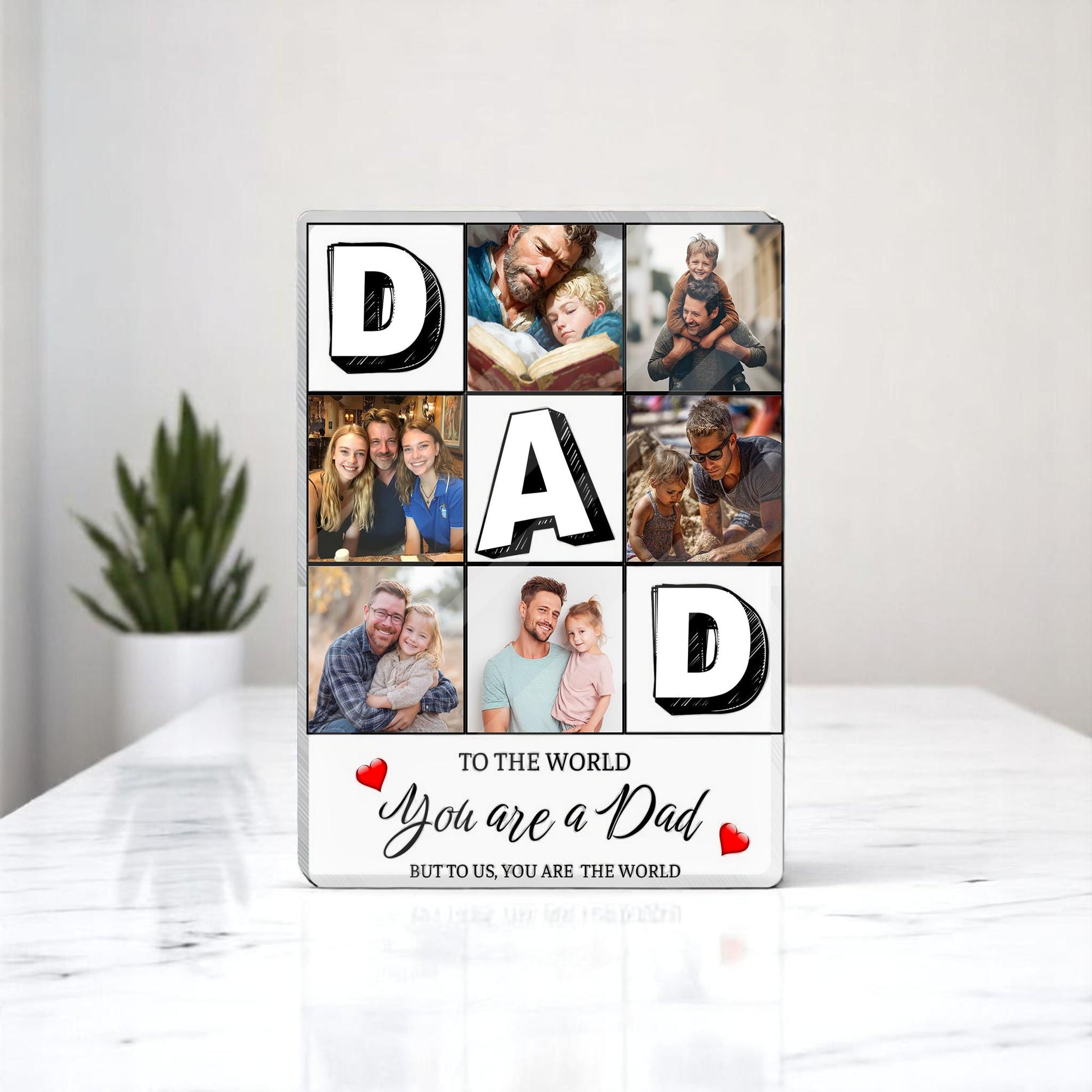 Gifts for Dad Personalized, Dad Acrylic Block Sign, Fathers Day Gifts for Dad, Dad Sign, Father's Day Gifts from Kids, Daughter, Gift Father