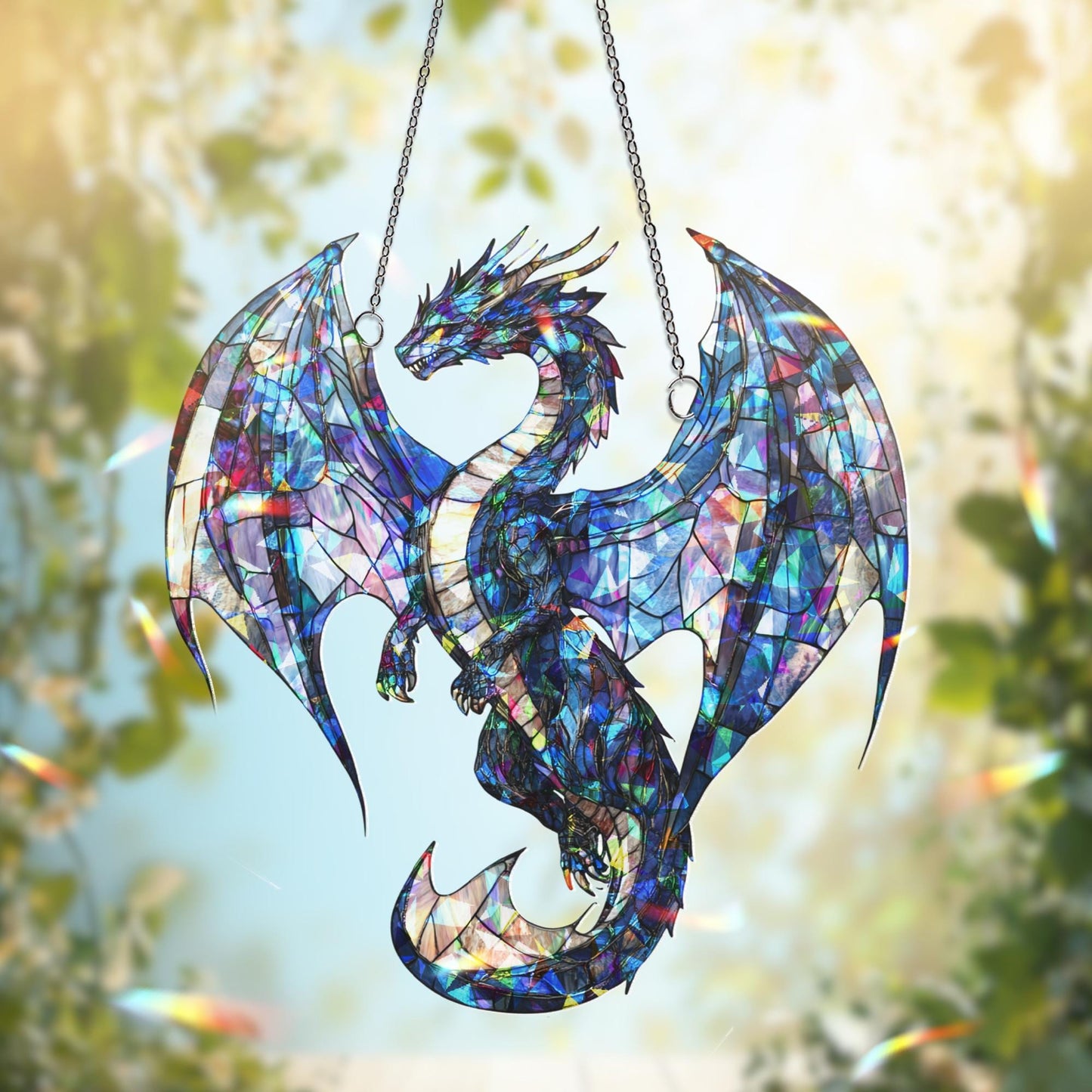 Dragon Suncatcher, Dragon Gift, Dragon Ornament, Dragon Art, Dragon Ornament, Fantasy Dragon Hanging, Christmas Kid Gift, Dragon Decor