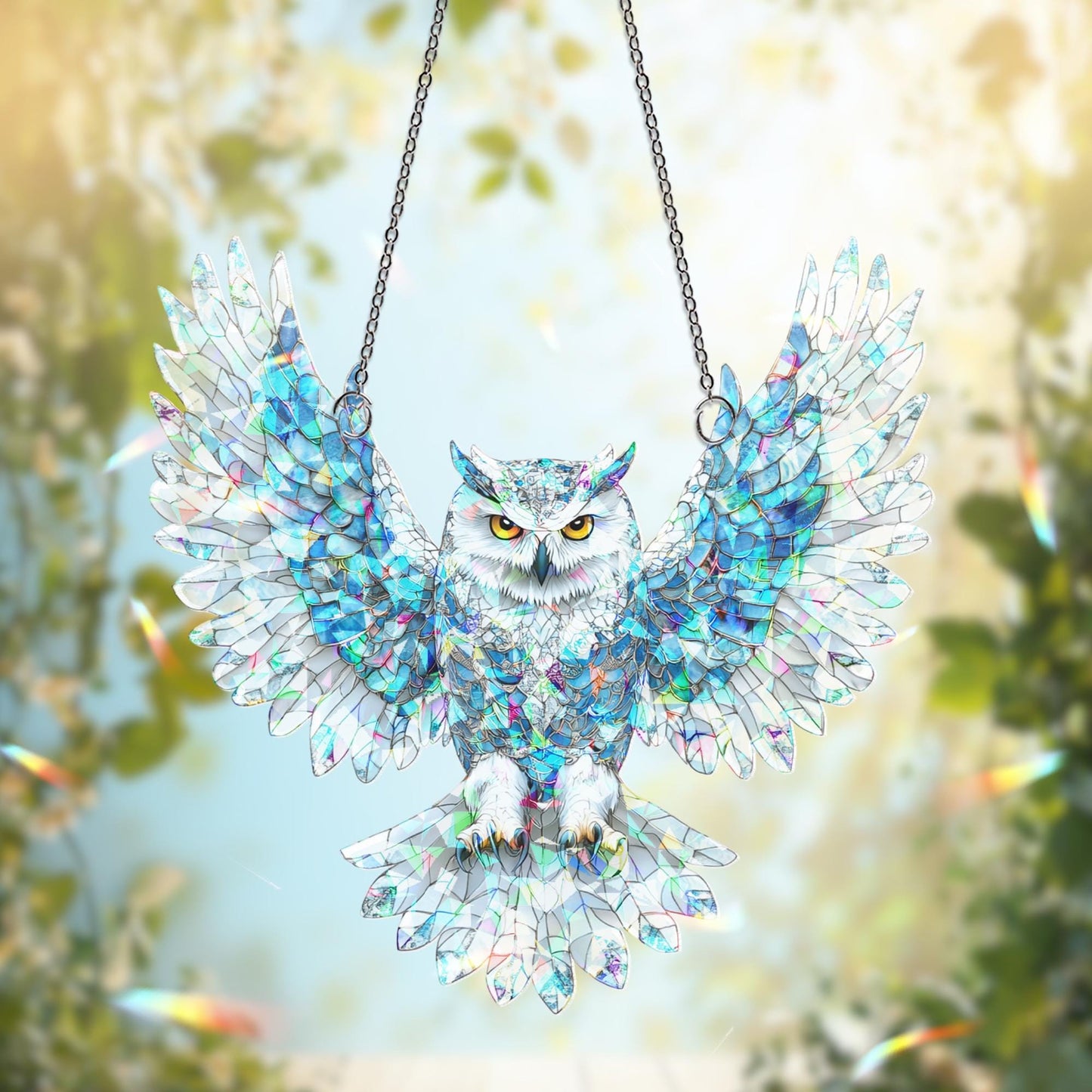 Owl Suncatcher Decor, Owl Window Hanging, Owl Ornament, Owl Lover Gift, Bird Home Decor, Bird Lover Gift, Housewarming Gift, Bird Ornament