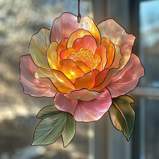 Peony Suncatcher, Birth Flower Suncatcher, Flower Window Hanging, Birth Flower, Birthday Gift, Christmas Gift for Her, Peony Gifts for Mom