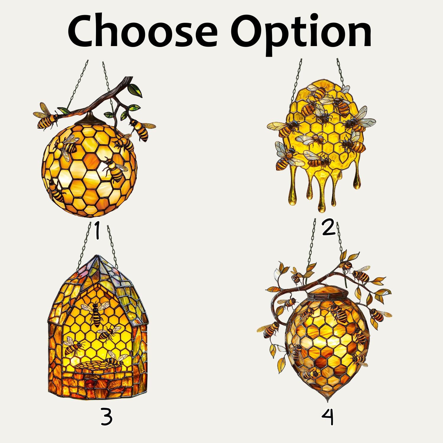 Beehive Honeybee Suncatcher, Nature Lover Gift, Bee Decor for Garden Kitchen, Nature Wall Decor,  Bee Lovers Spring Home, Honeycomb Ornament