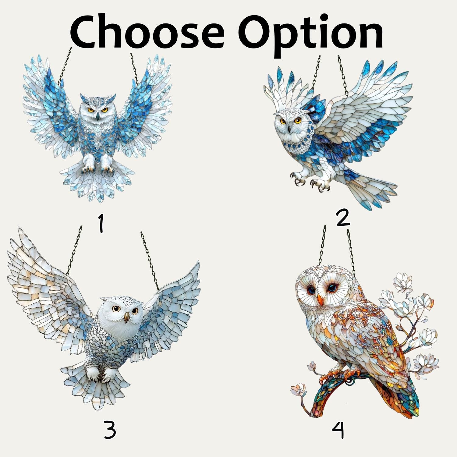 Owl Suncatcher Decor, Owl Window Hanging, Owl Ornament, Owl Lover Gift, Bird Home Decor, Bird Lover Gift, Housewarming Gift, Bird Ornament