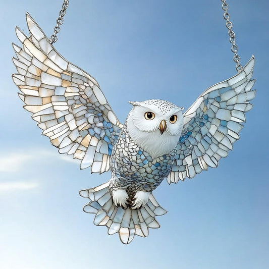 Owl Suncatcher Decor, Owl Window Hanging, Owl Ornament, Owl Lover Gift, Bird Home Decor, Bird Lover Gift, Housewarming Gift, Bird Ornament