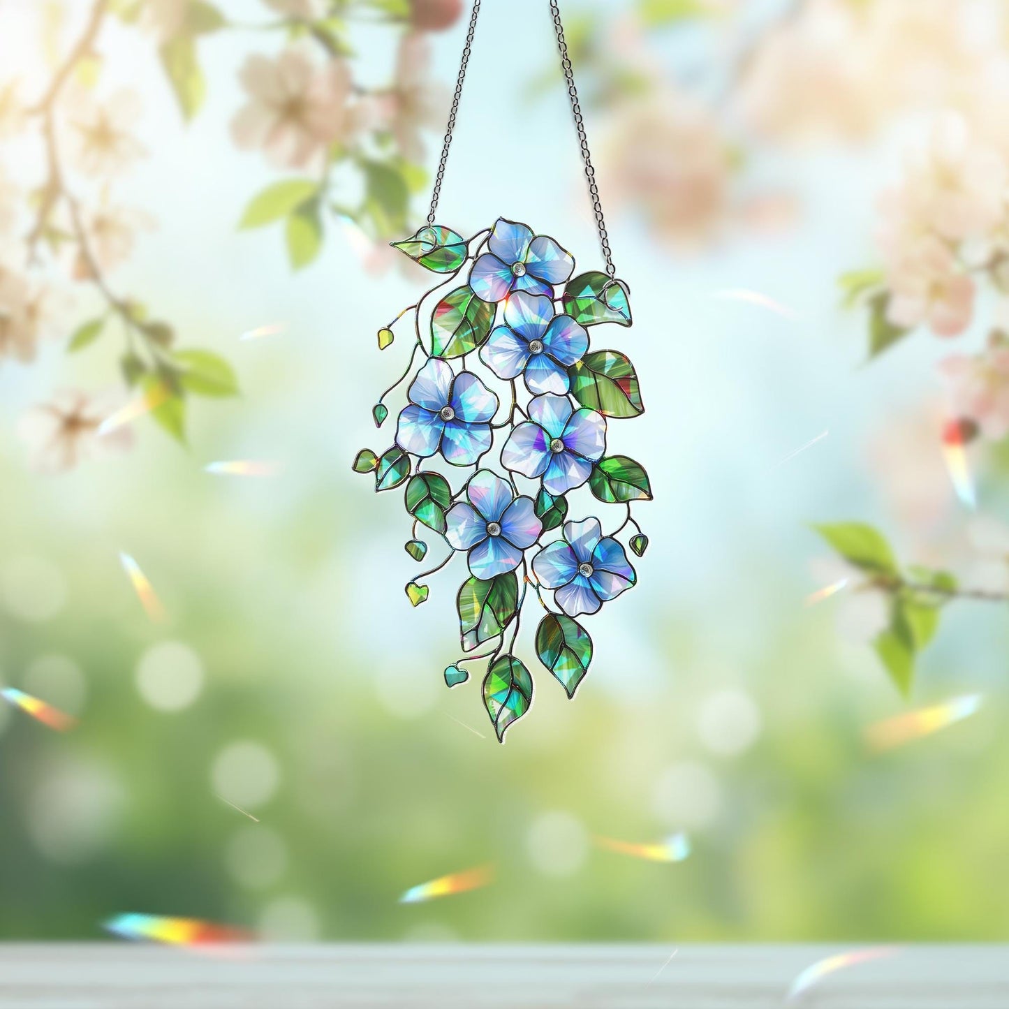 Forget Me Not Suncatcher, Flower Decor, Forget Me Not Gift, Sympathy Gift, Memory Gift, Loss Gift, Forget Me Not Ornament, Flower Art