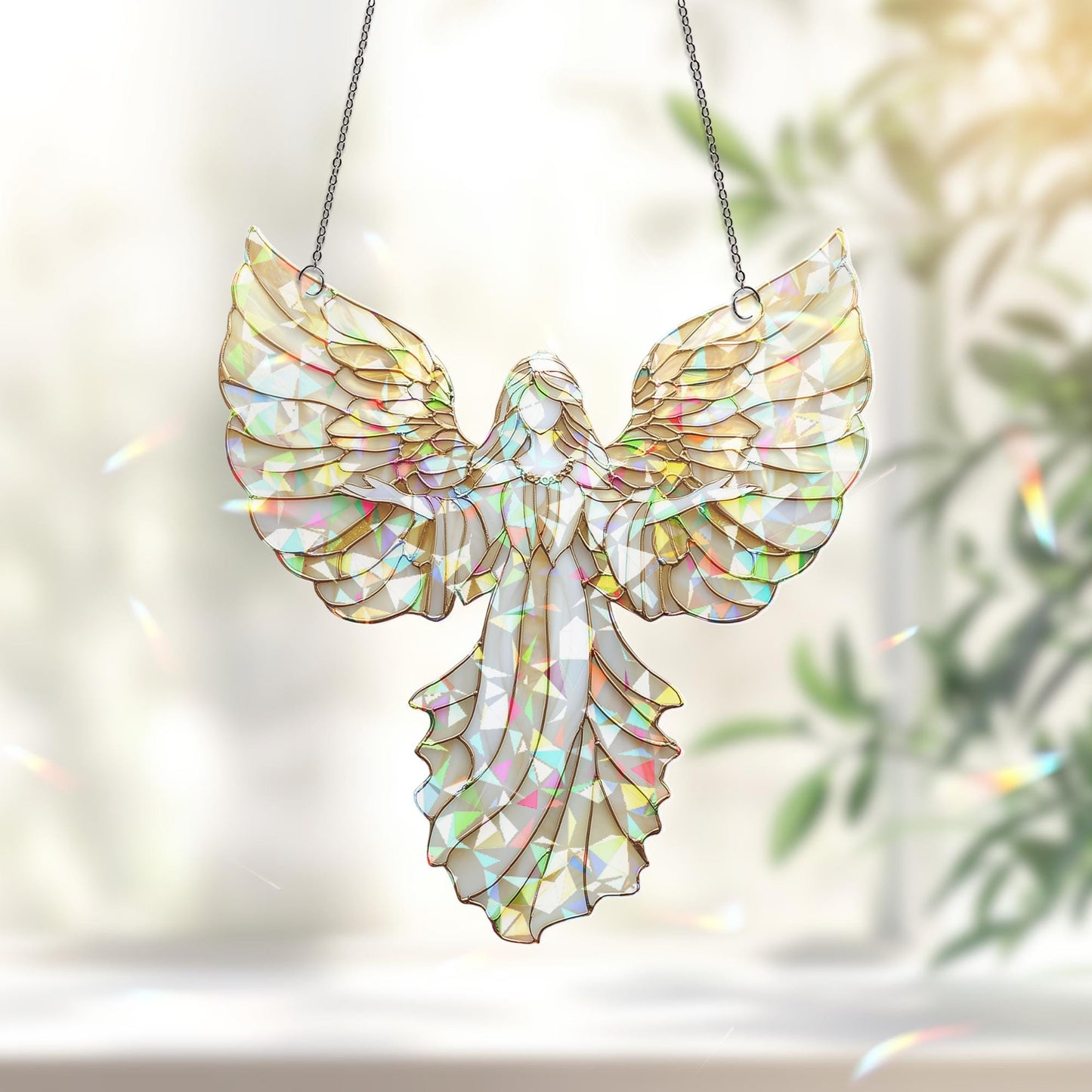 Christmas Angel Suncatcher Ornament, Angel Art , Christmas Decor, Christmas Window Hanging & Wall Art, Fantasy Angel Gift, Angel Ornament