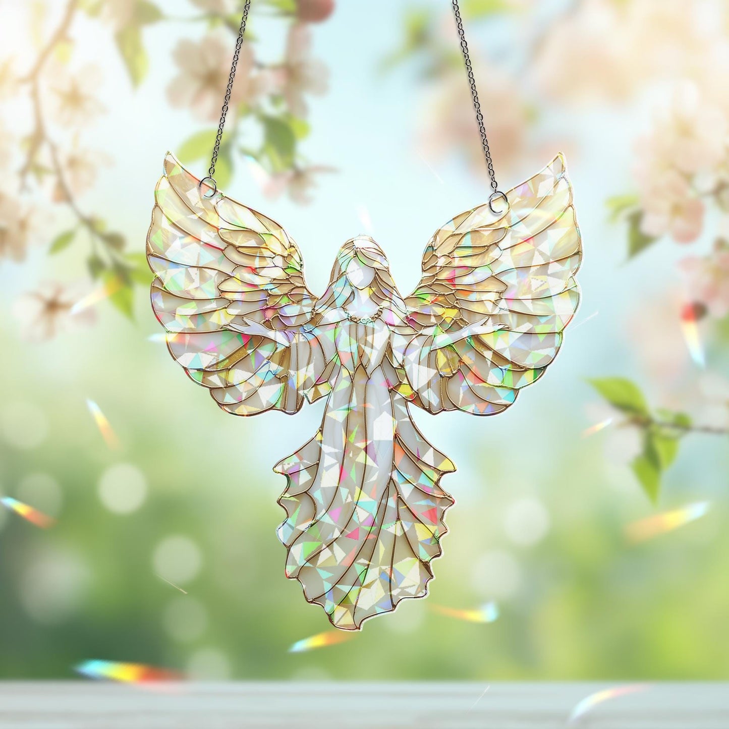 Christmas Angel Suncatcher Ornament, Angel Art , Christmas Decor, Christmas Window Hanging & Wall Art, Fantasy Angel Gift, Angel Ornament