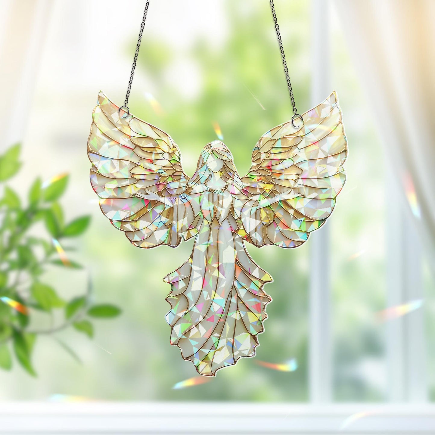 Christmas Angel Suncatcher Ornament, Angel Art , Christmas Decor, Christmas Window Hanging & Wall Art, Fantasy Angel Gift, Angel Ornament