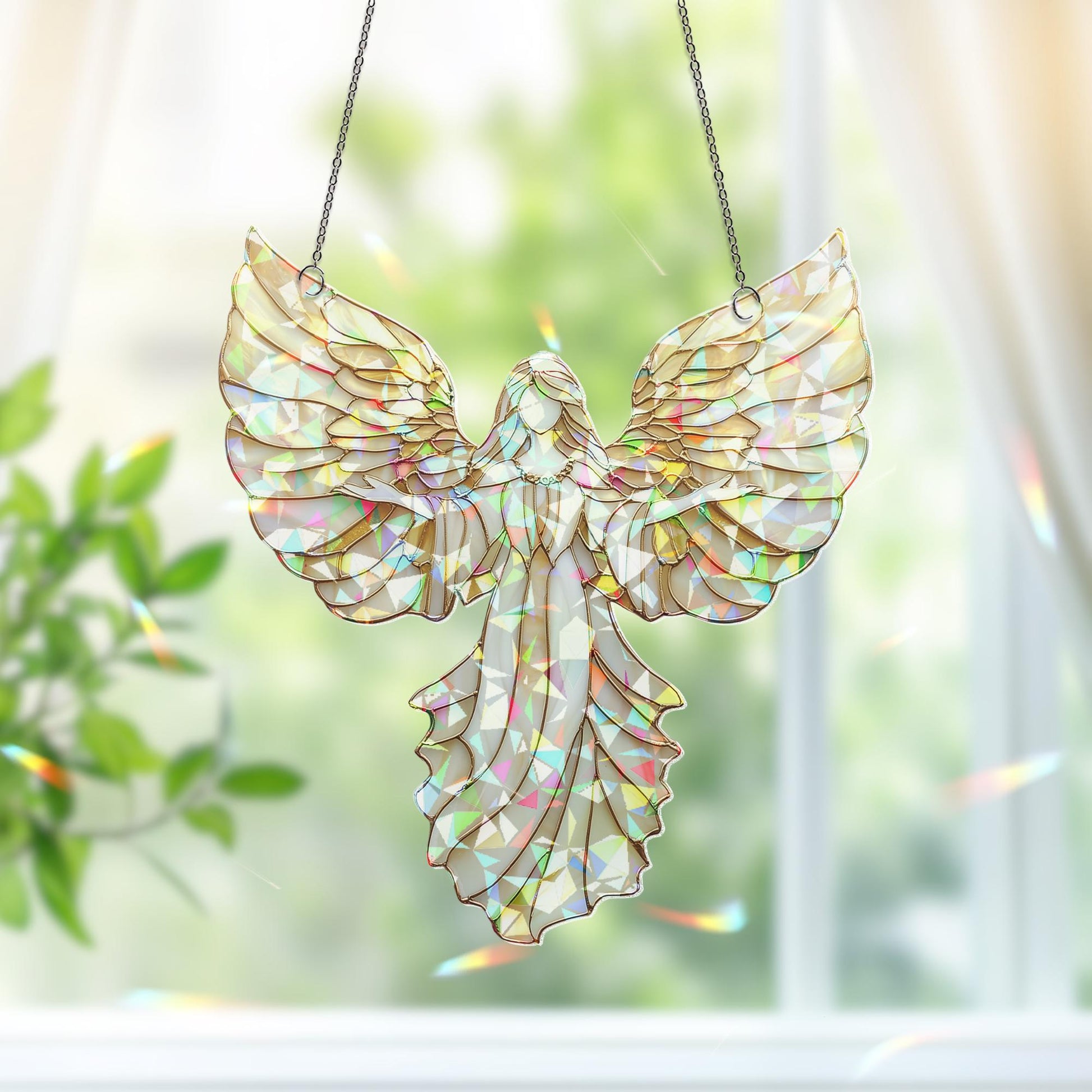 Christmas Angel Suncatcher Ornament, Angel Art , Christmas Decor, Christmas Window Hanging & Wall Art, Fantasy Angel Gift, Angel Ornament