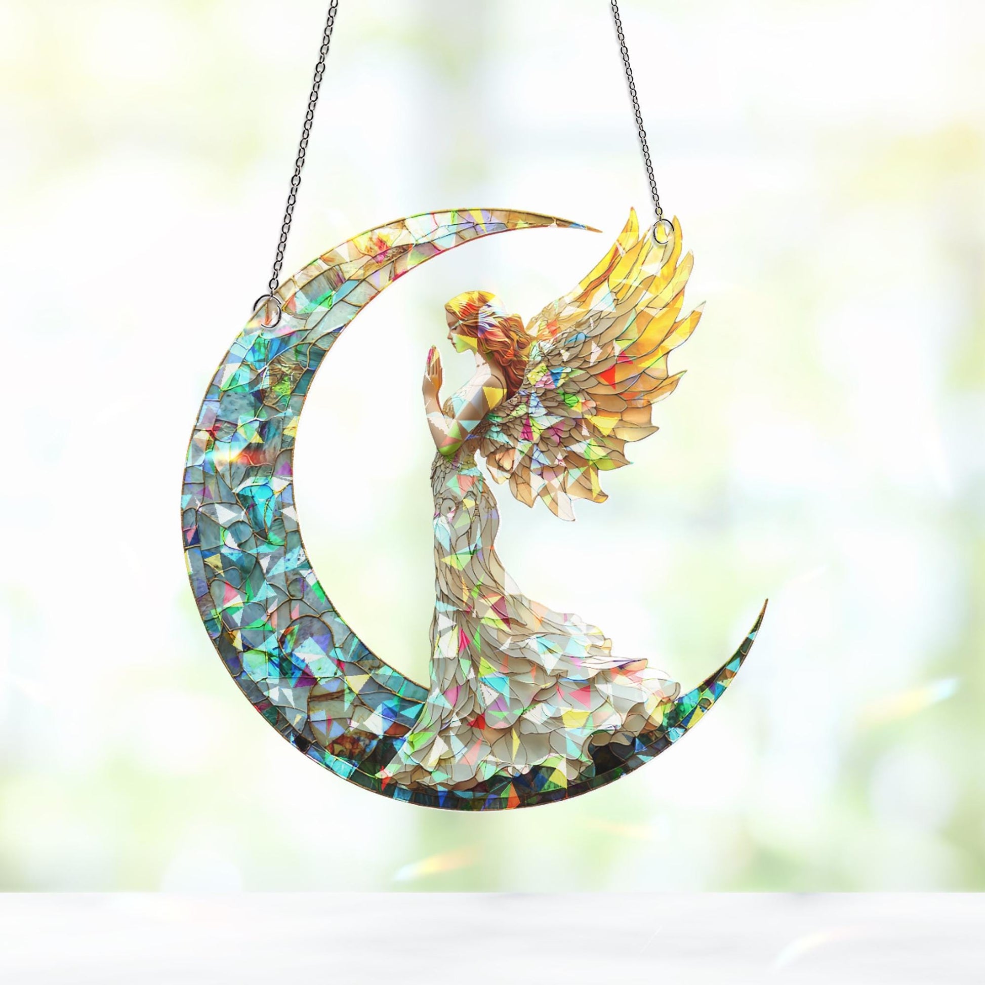 Christmas Angel Suncatcher Ornament, Angel Art , Christmas Decor, Christmas Window Hanging & Wall Art, Fantasy Angel Gift, Angel Ornament