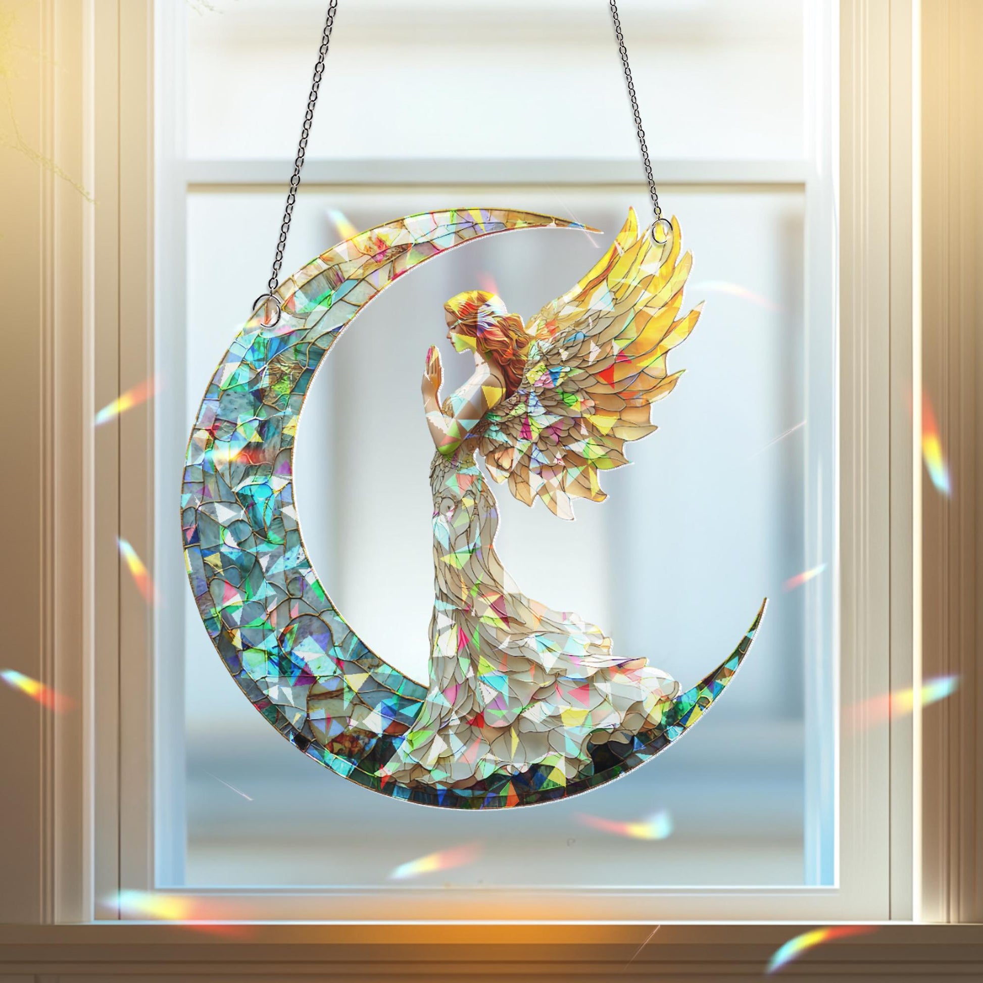 Christmas Angel Suncatcher Ornament, Angel Art , Christmas Decor, Christmas Window Hanging & Wall Art, Fantasy Angel Gift, Angel Ornament