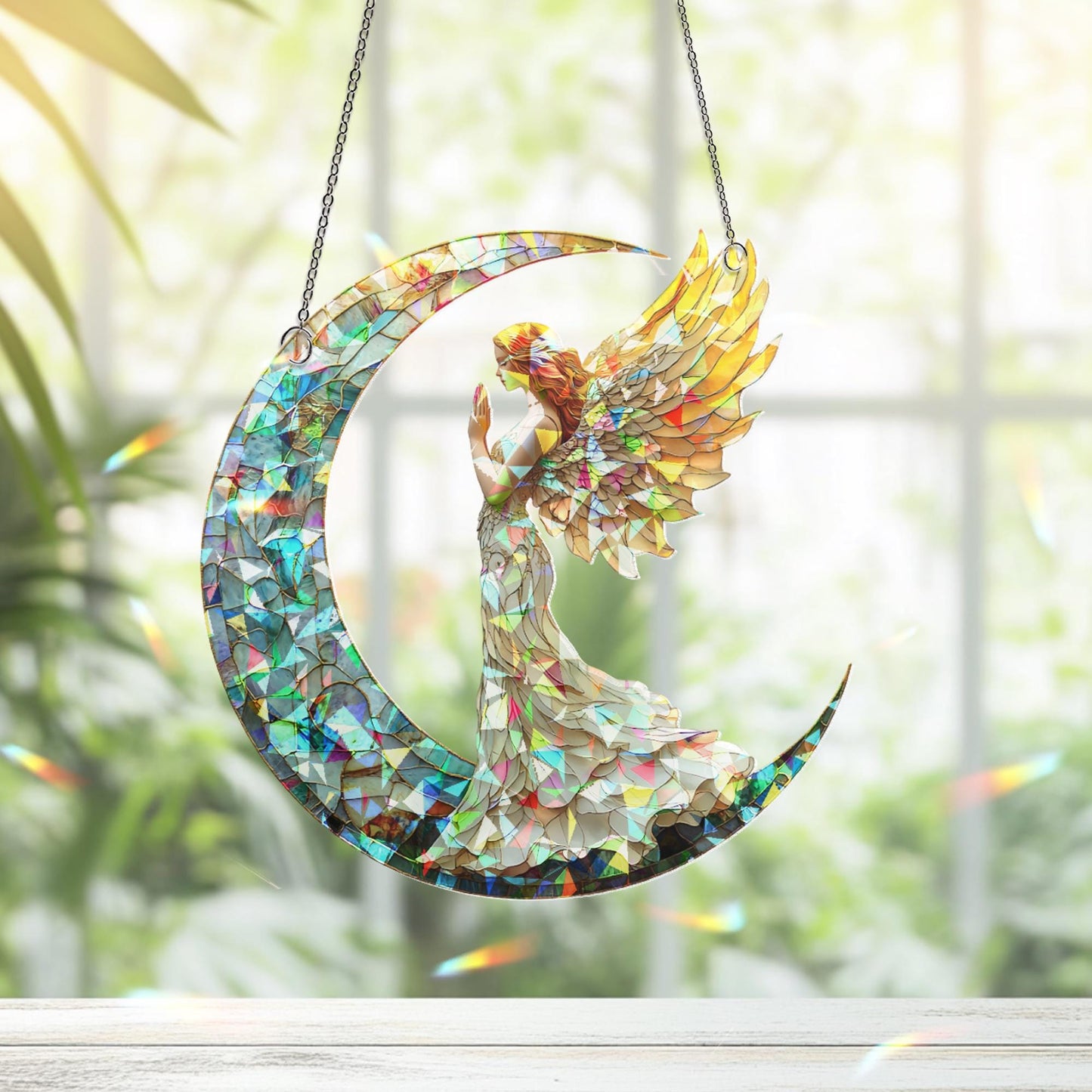 Christmas Angel Suncatcher Ornament, Angel Art , Christmas Decor, Christmas Window Hanging & Wall Art, Fantasy Angel Gift, Angel Ornament
