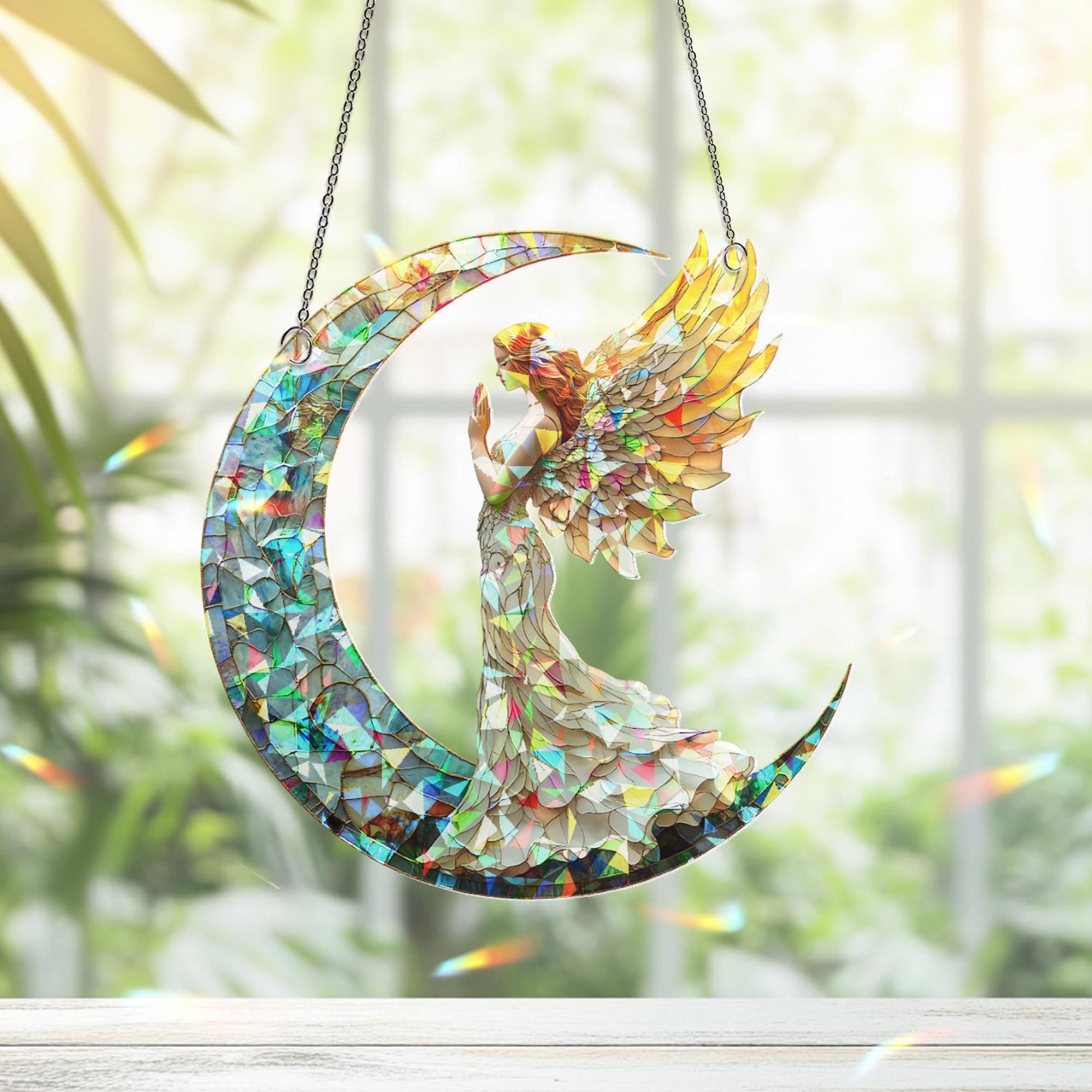 Christmas Angel Suncatcher Ornament, Angel Art , Christmas Decor, Christmas Window Hanging & Wall Art, Fantasy Angel Gift, Angel Ornament