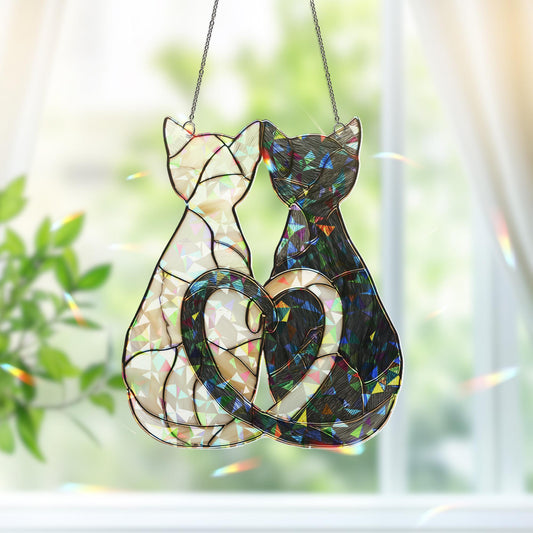 Custom Cat  Suncatcher, Gift for Cat Lover, Cat Mom Gift for Home Decor, Cute Cat Decor, Cat Ornament, Cat Suncatcher, Cute Cat Decor