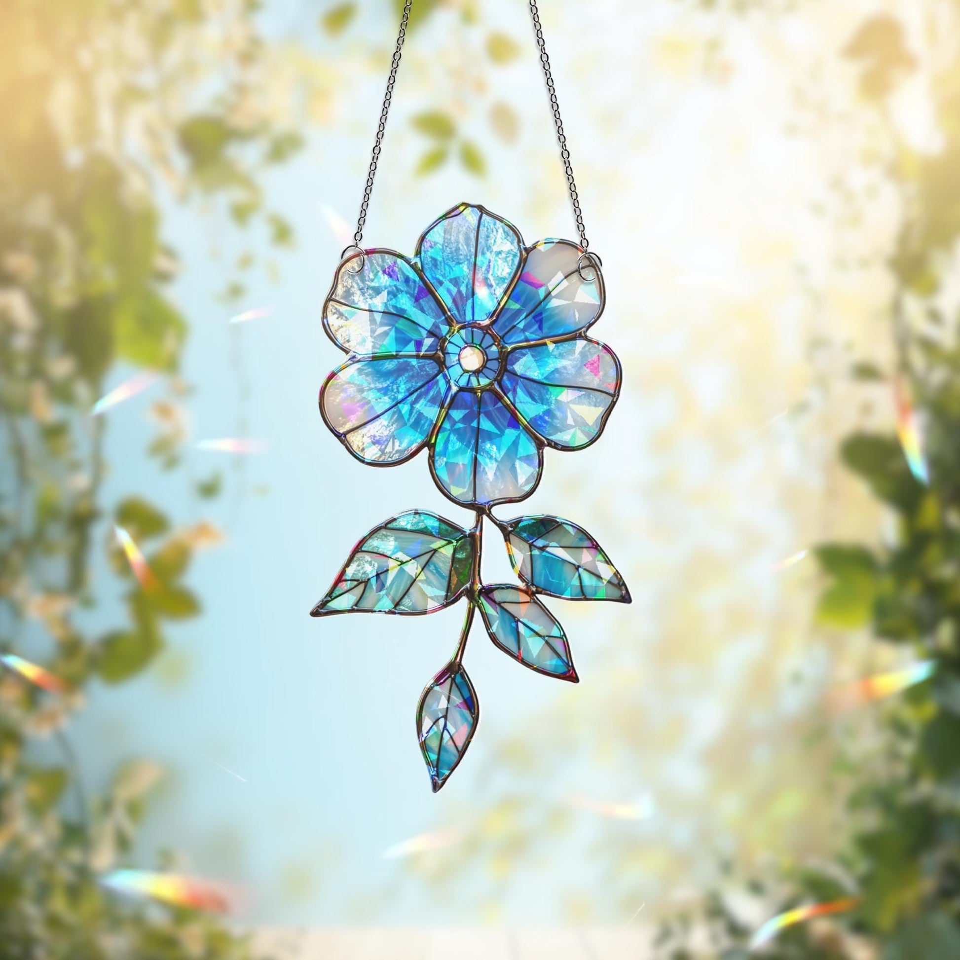 Forget Me Not Suncatcher, Flower Decor, Forget Me Not Gift, Sympathy Gift, Memory Gift, Loss Gift, Forget Me Not Ornament, Flower Art