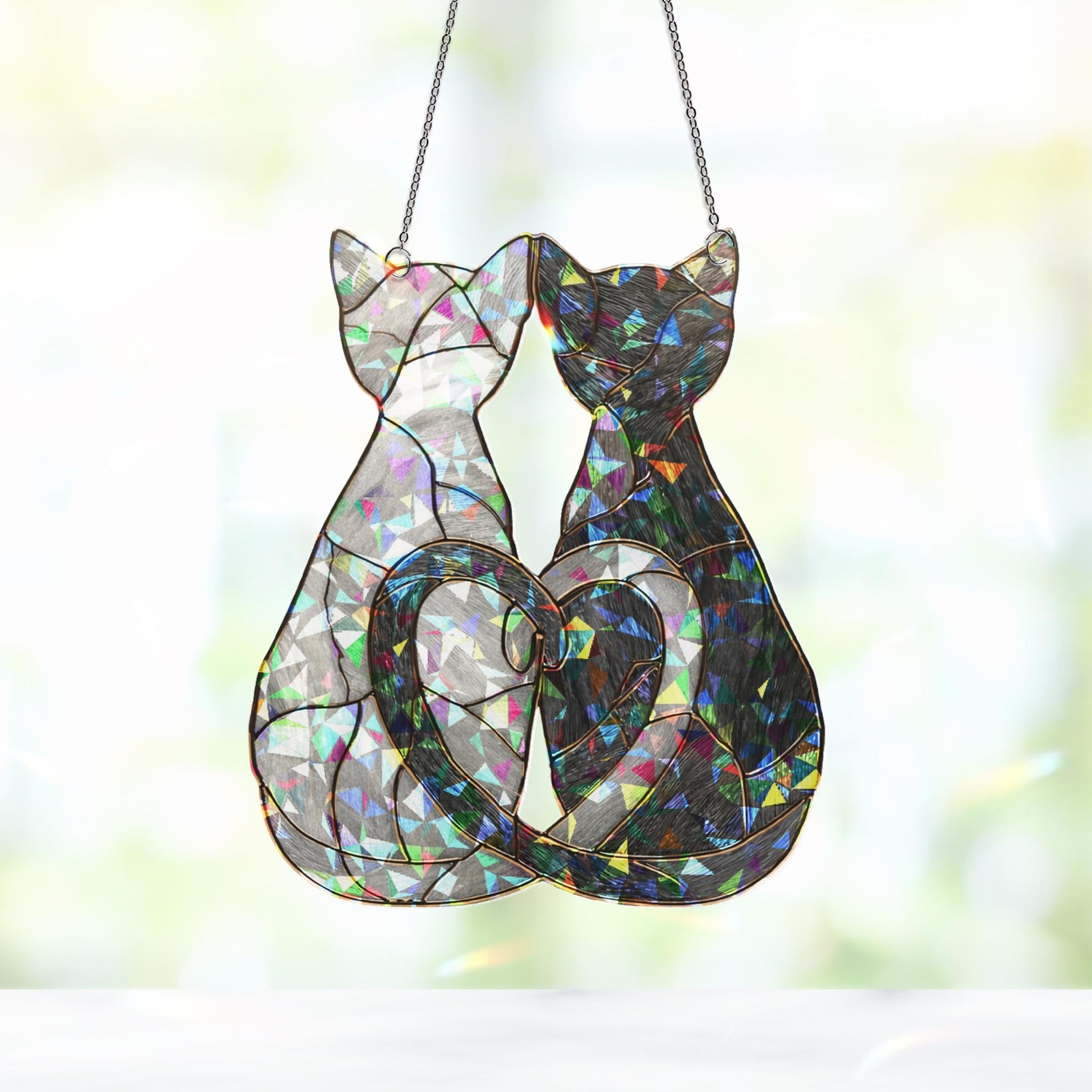Custom Cat  Suncatcher, Gift for Cat Lover, Cat Mom Gift for Home Decor, Cute Cat Decor, Cat Ornament, Cat Suncatcher, Cute Cat Decor