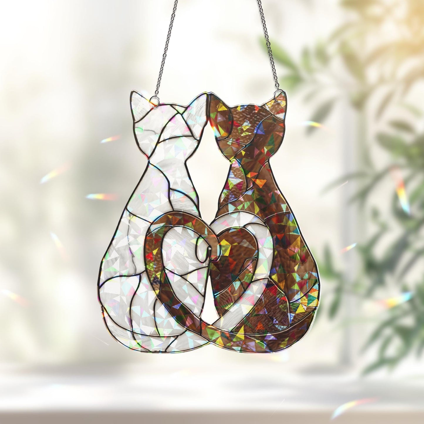 Custom Cat  Suncatcher, Gift for Cat Lover, Cat Mom Gift for Home Decor, Cute Cat Decor, Cat Ornament, Cat Suncatcher, Cute Cat Decor