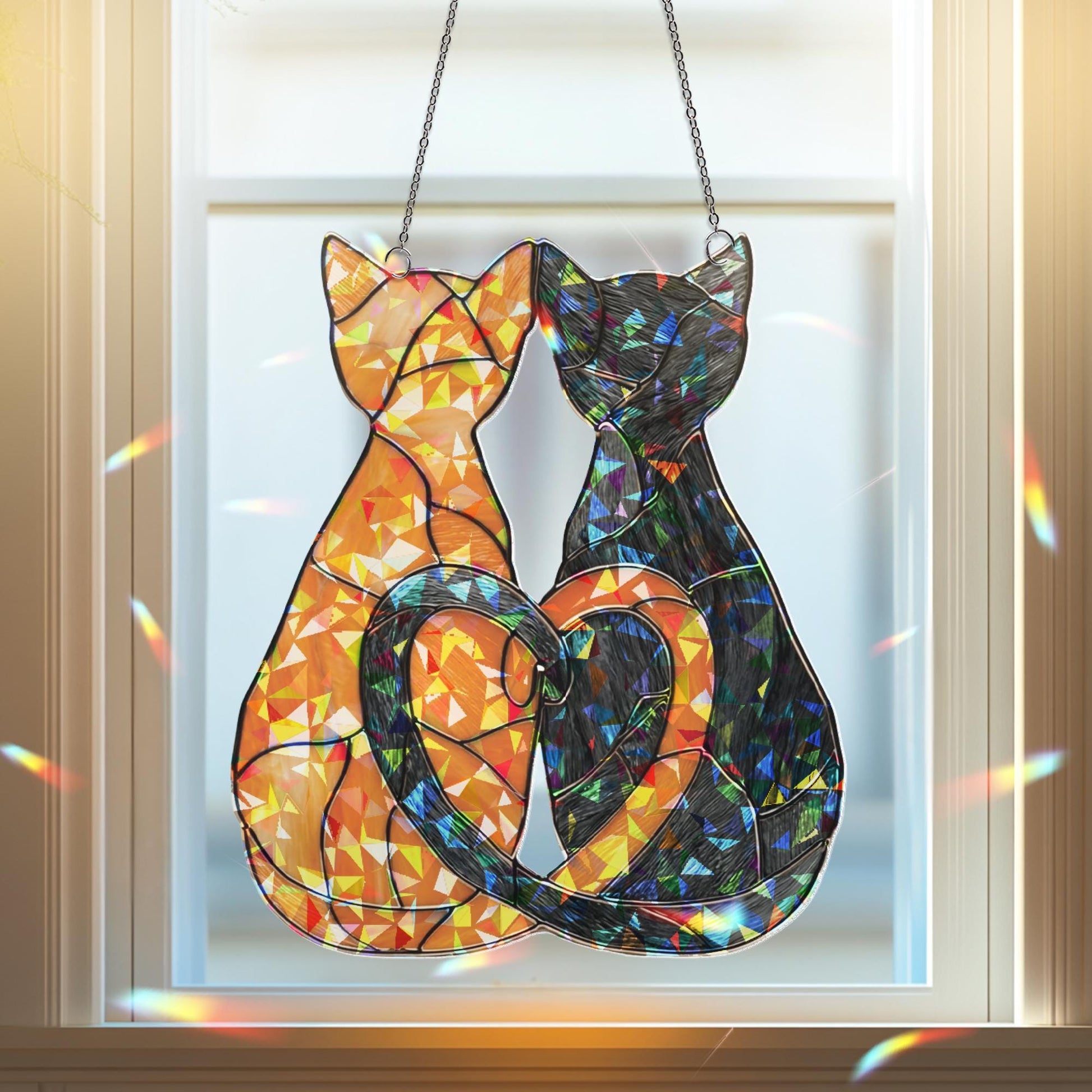 Custom Cat  Suncatcher, Gift for Cat Lover, Cat Mom Gift for Home Decor, Cute Cat Decor, Cat Ornament, Cat Suncatcher, Cute Cat Decor