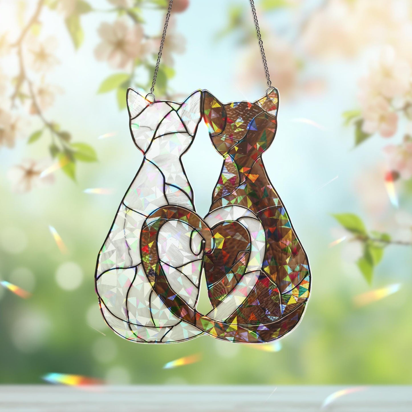 Custom Cat  Suncatcher, Gift for Cat Lover, Cat Mom Gift for Home Decor, Cute Cat Decor, Cat Ornament, Cat Suncatcher, Cute Cat Decor