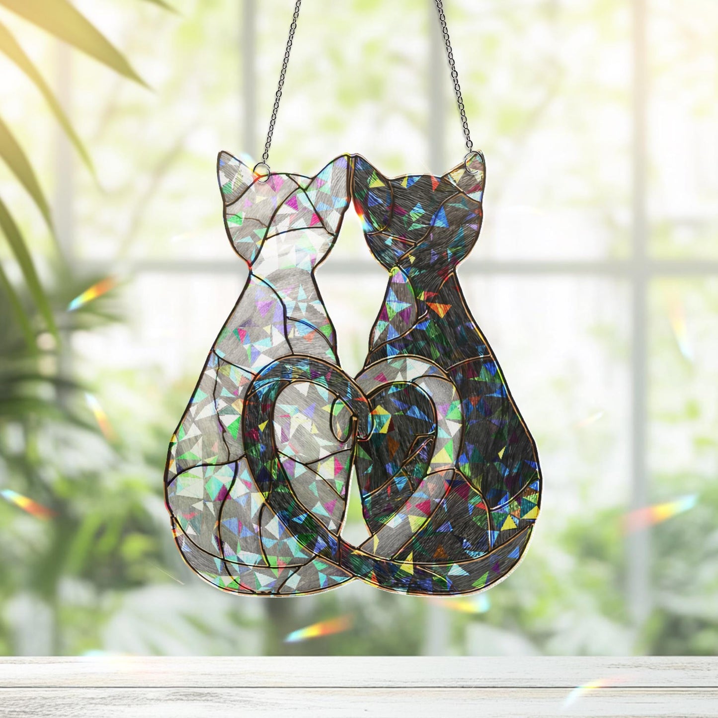 Custom Cat  Suncatcher, Gift for Cat Lover, Cat Mom Gift for Home Decor, Cute Cat Decor, Cat Ornament, Cat Suncatcher, Cute Cat Decor